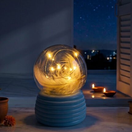 Feather Globe LED Night Lamp